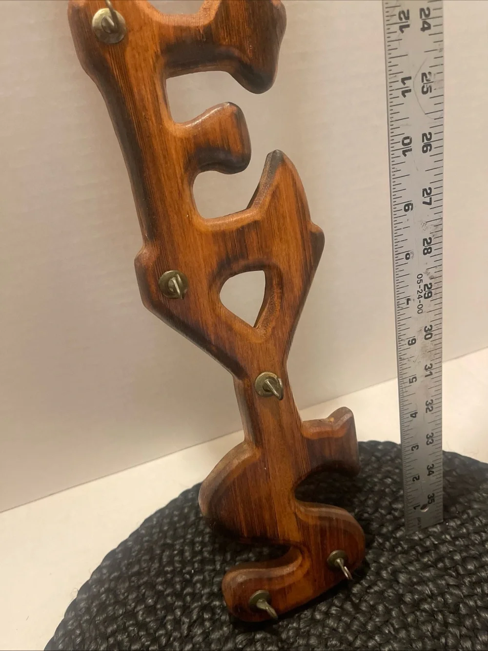 Vintage Wooden 'Keys' Wall Decor in Warm Brown
